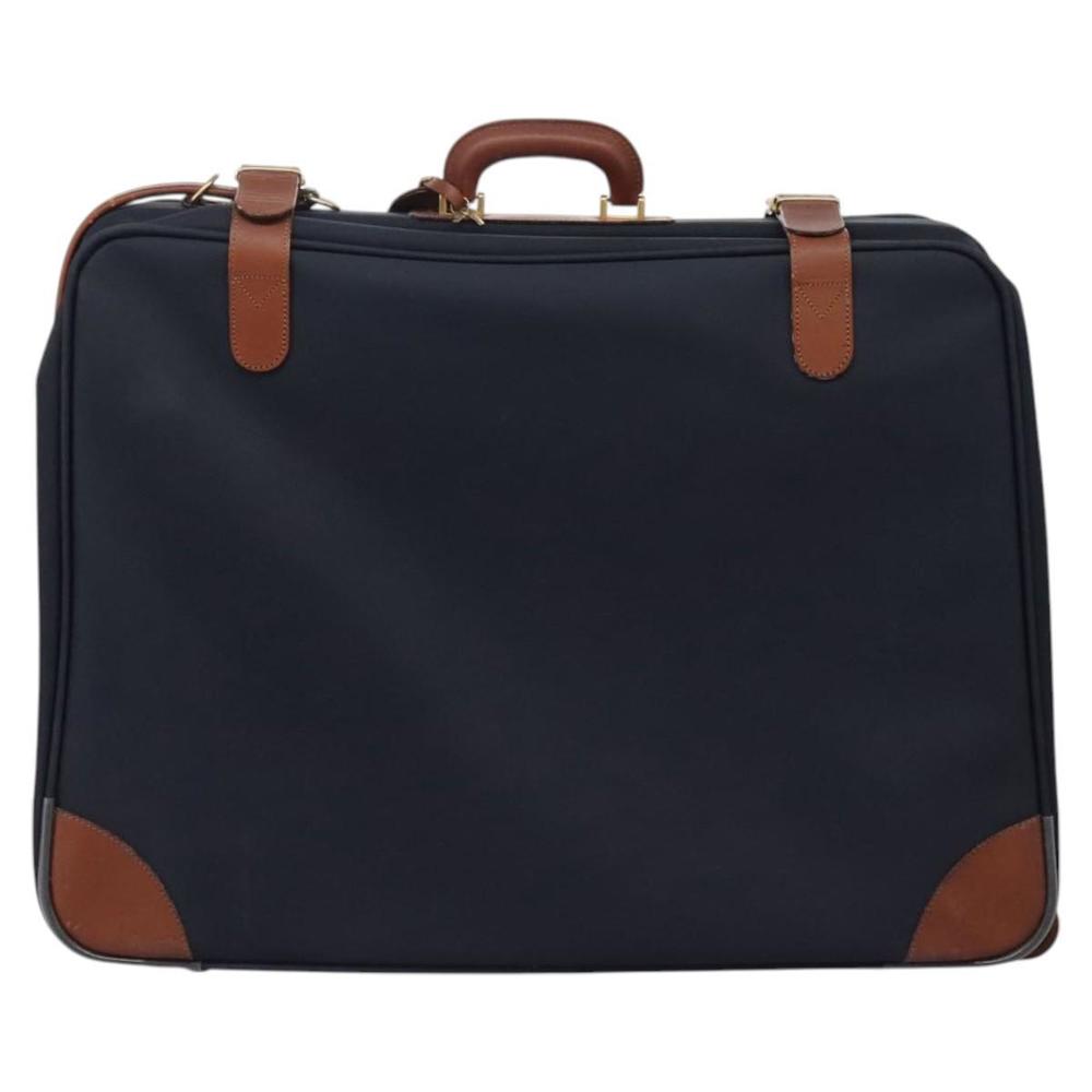 Burberrys Travel Case Boston Bag PVC Navy Brown Auth ti2922 - Picture 2 of 16